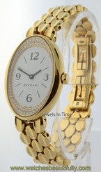 Bvlgari Oval 18k Yellow Gold & Diamond Ladies Quartz Watch OV 32 G