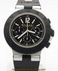 Bvlgari Diagono Aluminum AC44TA Chronograph 44mm Carbon Fiber Dial Bulgari 7612902050446