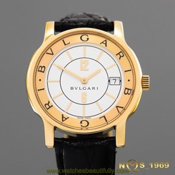  BULGARI  SOLOTEMPO   ST 35 G   35MM CASE   18K GOLD  QUARTZ  UNISEX