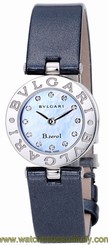 New BVLGARI B-ZERO1 SS/Leather Black Dial Women's Wristwatch BZ22BSL / 12-M,MR