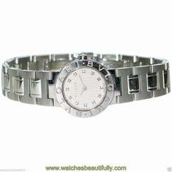 BVLGARI BB23SS Stainless Steel Ladies 12pcs Diamond Dial Watch Pre-Owned