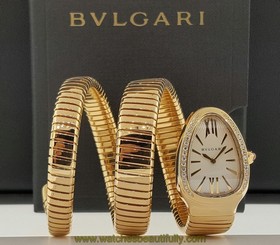 Bvlgari Bulgari Serpenti Double Twirl Diamond Watch 18k Yellow Gold SP35C6GDG.2T