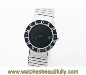 Pre-owned Bvlgari BB262TS Tubogas Bvlgari Bvlgari Black Dial QZ Ladies Watch,IC