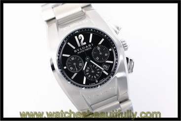 Pre-Owned Bulgari Ergon Chrono All SS Black Dial Men's Auto Watch EG35BSSDCH,MR