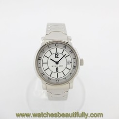 Pre-owned Bvlgari Solotempo ST29S White Dial Stainless Quartz Ladies Watch, GD