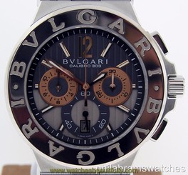 Bulgari Diagono Calibro DG42C14SWGSDCH 42mm Steel Anthracite Rose Gold B&P
