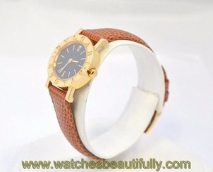 W476- Authentic Ladies 18k YG BVLGARI "Bvlgari Bvlgari" BB23GL Quartz watch