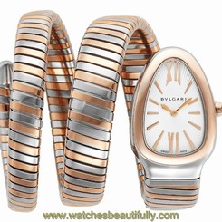 NEW Bulgari Serpenti SP35C6SPG.2T Bvlgari Steel and 18K Pink Gold Ladies 35mm
