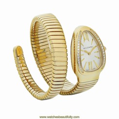 New Bulgari Serpenti 101924 Stainless Steel & 18KYG Quartz Watch SP35C6GDG.1T