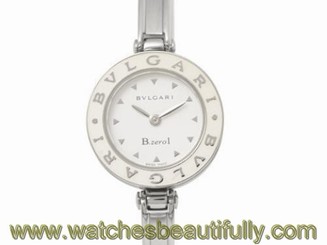 Pre-Owned Bulgari Bzero1 SS/Ceramic White Dial Women's Wristwatch BZ22WLSS, MR