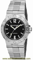 New BVLGARI Diagono Quartz Black Dial Women's Wristwatch LCV35SSD/SLN, ML