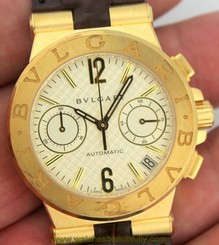 Bvlgari Bulgari Diagono DG 35G CH 18K Gold Chronometer Automatic Watch $18.9K