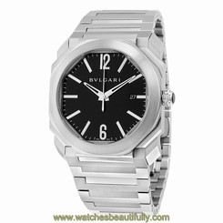 Bvlgari Octo Solotempo Automatic Black Dial Stainless Steel Mens Watch 102031