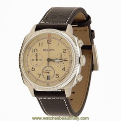 Bulova Men's Military Collection 96B231 Black/Silver Chronograph Analog Watch