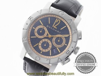 BVLGARI BULGARI AUTOMATIC CHRONOGRAPH BLUE DIAL 18K GOLD MEN'S 43MM BB42C3SLDCH