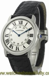 Cartier W6700255 Ronde Solo de Cartier Men's Black Leather Watch New in Box 640522180554