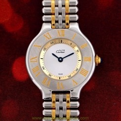 CARTIER must de 21C LADIES QUARTZ COMBI SILVER DIAL WATCH