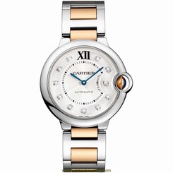 CARTIER WOMEN'S BALLON BLEU DE CARTIER DIAMOND 36MM AUTOMATIC WATCH WE902031