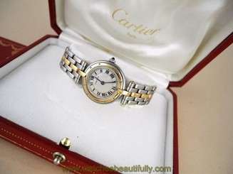 CARTIER PANTHERE WATCH 18K Yellow Stainless Steel cartier Watch W/Box CARTIER