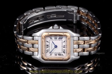 Cartier Panthere Steel & Yellow Gold Ladies 2-Row, Cream Roman Dial, 22mm