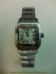 LADIES CARTIER SANTOS GALBEE STAINLESS STEEL WATCH 1565