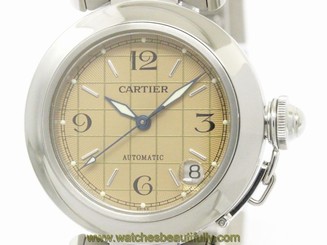 Polished CARTIER Pasha C Steel Automatic Unisex Watch W31024M7 (BF111326)