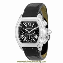 CARTIER Stainless Steel Roadster XL Chronograph Black W62019X6 Box Warranty 7612456262470