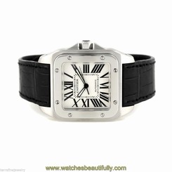 Cartier Santos 100 Steel Automatic XL Watch REF 2556 W20073X8 Box & Papers 7612456259647