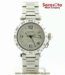 Cartier Pasha 2377 GMT Stainless Steel Swiss Automatic Dress Women's Watch