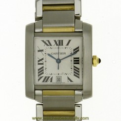 Cartier Tank Francaise Stainless Steel & Gold Box & Papers Mens Automatic