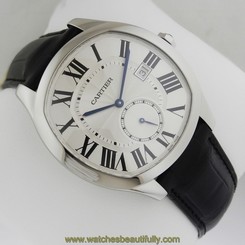 CARTIER Drive Automatic WSNM0004 Stainless Steel Leather NEW Silver Ret: $6,250