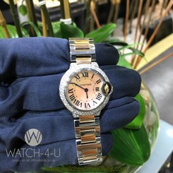 Cartier Ballon bleu 3009 W6920034 28mm 1.4ct Diamond Bezel 18k Gold Womens Watch