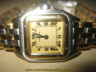 Cartier Panthere Small Steel & 18K Gold 3 Row Bracelet Watch 22MM