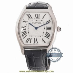 Cartier Tortue W1556363 Manual 39mm White Gold White Dial Mens Strap Watch