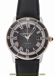 Cartier W2RN0005 Ronde Croisiere Gray Dial Automatic Men's Black Watch New Orig