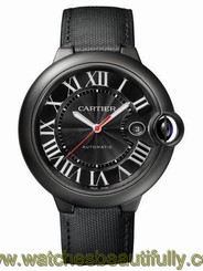Cartier Ballon Bleu 42mm Steel/Canvas Men's Watch WSBB0015