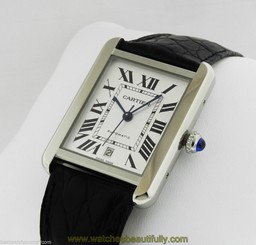 Cartier Tank Solo Extra Large Stainless Steel on Leather W5200027 Ret: $3,450 683498401896