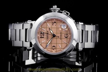 Cartier Steel 35mm Pasha 2324, Salmon Grid Dial w/ Index & Arabic, Automatic