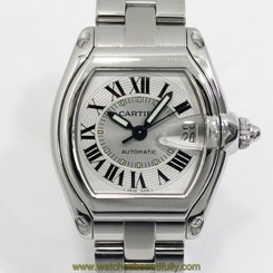 Authentic Cartier Roadster LM Men's Watches Automatic Stainless Steal 155
