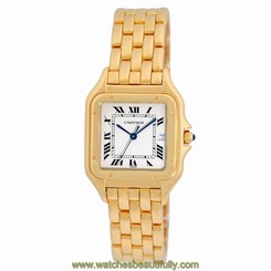 CARTIER Large Size Gent 18K Yellow Gold Panther Jumbo Date Box Warranty MINTY