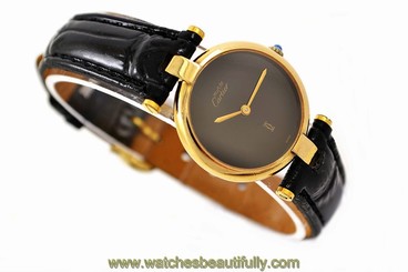 Vintage Must De Cartier Vermeil Quartz 925 Gold Plated Ladies Watch 1164