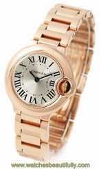 Cartier Ballon Bleu SM Silver Dial 18k Rose Gold Women Watch W69002Z2 New Orig 7612456339837
