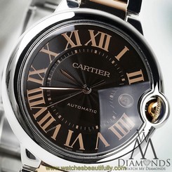 Cartier Ballon Blue 42mm W6920032 Stainless Steel and 18K Rose Gold Complete 7612456621017