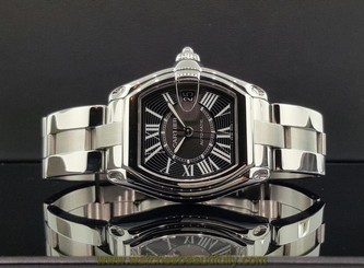 Cartier Roadster Large Stainless Steel Automatic W62025V3 Black Roman Dial Nice 7612456266195