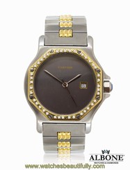 Cartier Santos de Cartier Octagon Automatique Steel & 18ct Gold Diamond Bezel