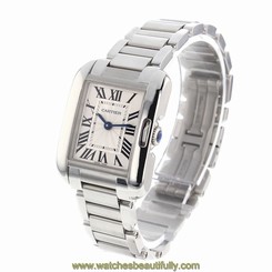  NEW CARTIER Tank Anglaise Stainless Steel Quartz Ladies Watch W5310022 BUY NOW!