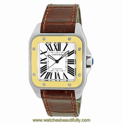 CARTIER Stainless Steel 18K Yellow Gold Large Santos 100 W20072x7 Box Warranty 7612456259654