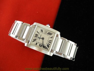 CARTIER TANK FRANCAISE STAINLESS STEEL WRIST WATCH CARTIER MID SIZE WATCH