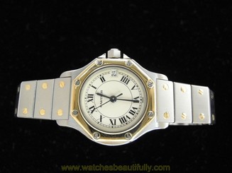 Cartier Santos Watch Solid 18K Gold Bezel Women's Cartier WATCH ref.14479 Watch