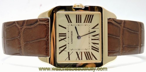 Cartier Santos Dumont 18kt Yellow Gold Men's Watch W2008751 original box! Mint!